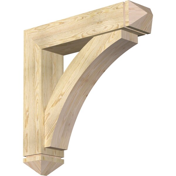 Ekena Millwork Thorton Arts and Crafts Rough Sawn Bracket w/ Offset Brace, Douglas Fir, 8"W x 36"D x 36"H BKT0806X36X36THR03RDF - main
